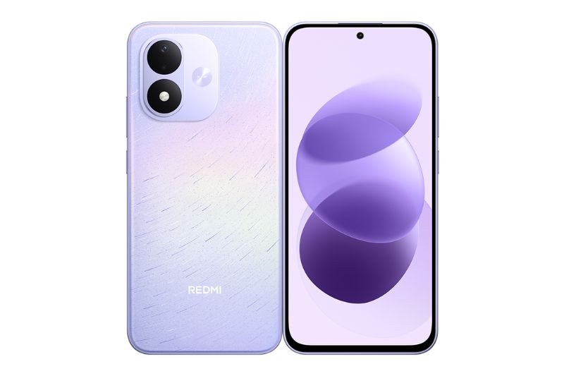 Redmi Note 17 màu Tím Ánh Sao nhìn từ mặt trước và mặt sau