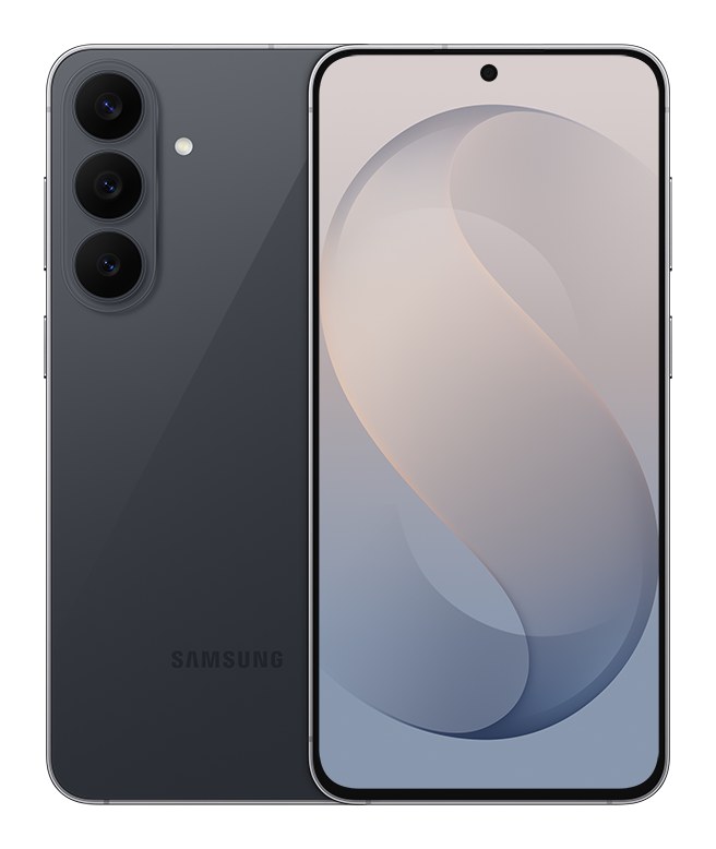 Samsung Galaxy S26 FE màu Đen nhìn từ mặt trước và mặt sau
