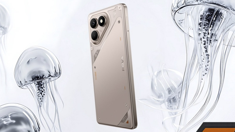 Mặt lưng TECNO POVA 7 với cụm camera 108MP