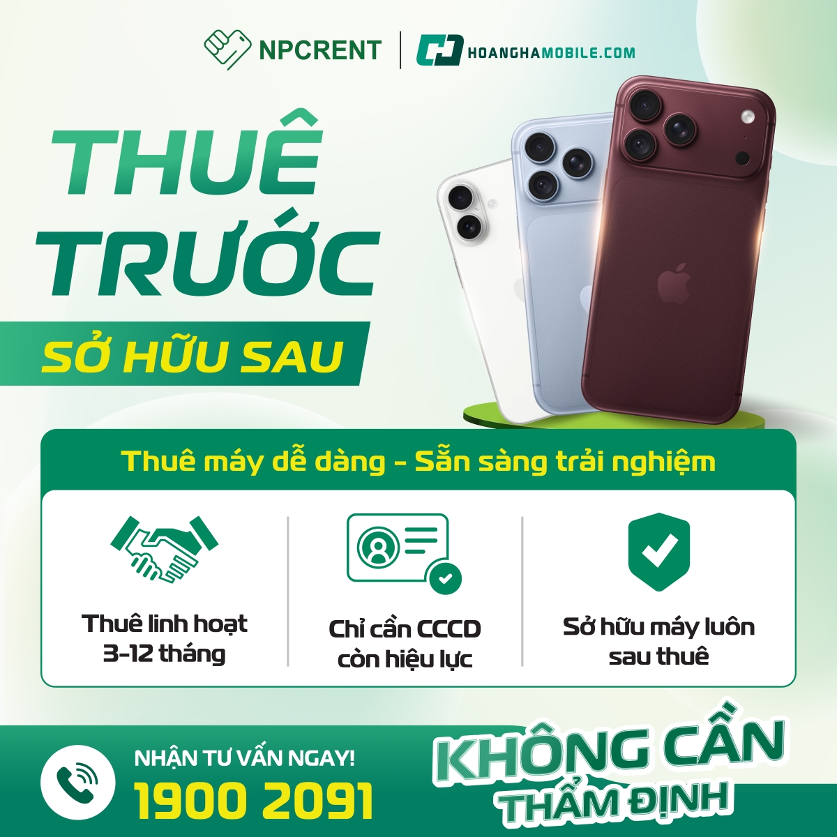 Dịch vụ thuê iPhone NPCRENT tại Hoàng Hà Mobile