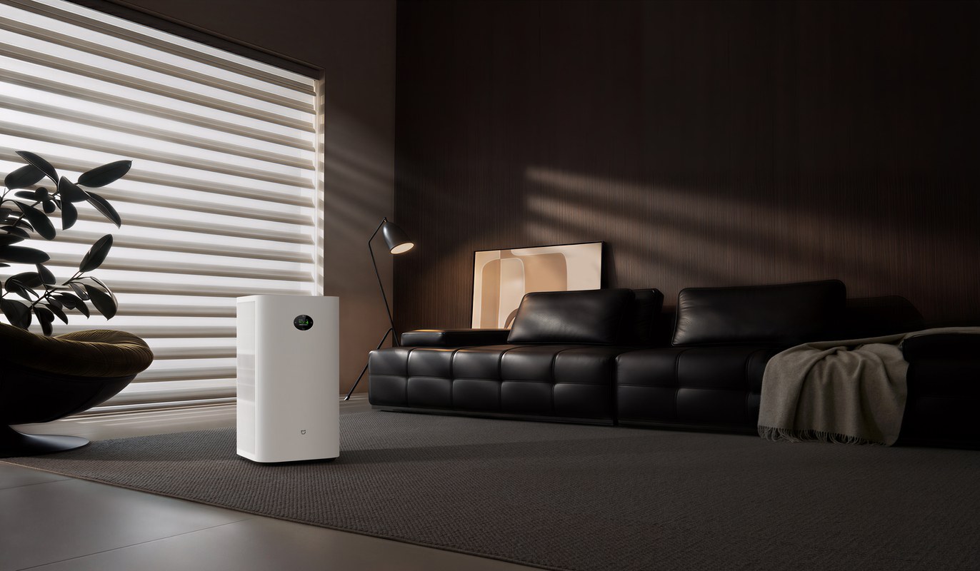 Xiaomi Mijia Smart Air Purifier 6 Plus đặt trong phòng khách rộng