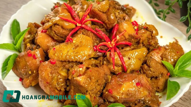 Gà xào lăn nước cốt dừa thành phẩm